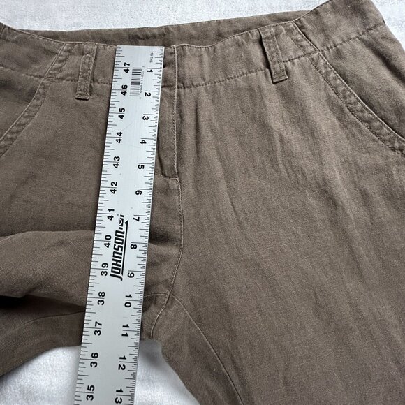 Cabi Womens Vintage Washed Linen Wide Leg Pants Size 10 Brown Style #894 New - Picture 8 of 10